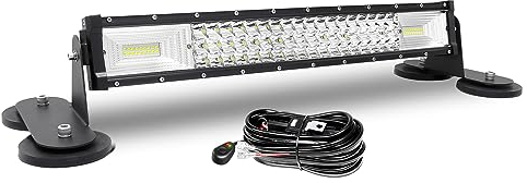 AUXTINGS 56 cm LED Lichtleiste 270W Gebogen Zusatzscheinwerfer Flutlicht Spot LED Arbeitsleuchte mit magnetische Unterstützung 12V Kabelbaum Kit für Pickup Offroad Traktor 4X4 ATV Bootsanhänger,IP67
