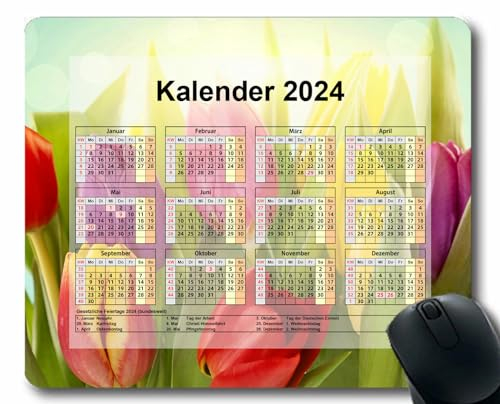 YENDOSTEEN 2024 Kalender Mauspad,Spiel Naht Mousepad, Form Form Leichte Größe Mauspads für Computer,Laptop,PC,Büro & Zuhause
