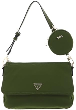 GUESS Eco Gemma Top Zip Shoulder Bag Olive