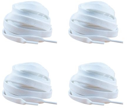 Lot de 10 Cordons Plats de Rechange pour Sweat à Capuche - 160 cm - Blanc