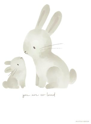 Little Dutch PW10203023 Poster A3 2 bedruckte Seiten Baby Bunny - Newborn Naturals