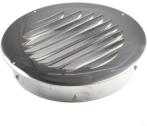 70-300mm Stainless Steel Round Ventilation Grill Screen Hood, Round Extractor Fan Vent Cover Grille Louvre, With Insect Mesh For Bathroom Kitchen,Silver(300mm)