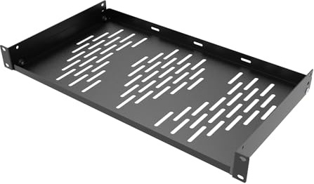 Beiyier 1U Server Rack Shelf, Suitable for 19 Network Equipment Racks and Cabinets, Ventilated Cantilever Tray, Depth of 10 inches, Well-Ventilated (10 1PCS, Black) (10“)