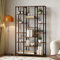 Hzuaneri Bookshelf, 6 Tier Bookcase with 15 Open Display Shelves, Adjustable Storage Shelving Unit for Living Room, Home Office, 30 x 100 x 170 cm, Rustic Brown and Black, BC15001B