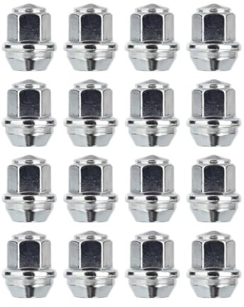 RYBO Set of 16 Alloy Wheel Nuts M12 x 1.5, Taper, 19mm Hex, Compatible With Ford Alloy Wheels & More