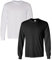 Gildan Men's Ultra Cotton Long Sleeve T-Shirt, Style G2400, White/Black, S