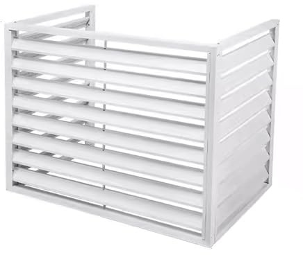 Cubre Aire Acondicionado Exterior, Cubierta Del de Aire, Marco de Aleación de Aluminio, Apto para Unidad Exterior, Cubierta de Bomba de Calor, Condensador (Color : White, Size : 1.5P:100 * 50 * 70)