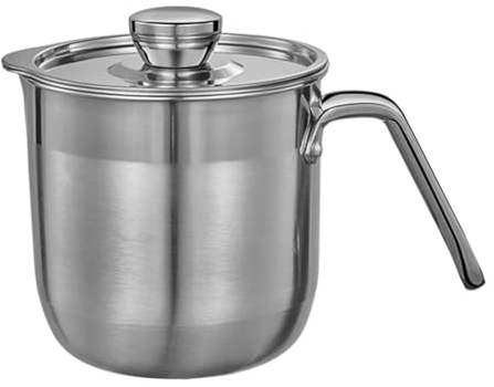 Eiertrenner, Edelstahl Eier Eigelbtrenner mit Deckel und Griff, Eiweiß und Eigelb Siebfilter, Große Kapazität Separator für Baiser Sahnetorte (Grau)