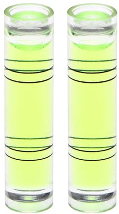 QUARKZMAN 2pcs Zylindrische Libelle 9,5x40mm Mini Wasserwaage für Nivellierung Kamera Stativ Teleskop Werkstatt Drehteller Bilder Rahmen, Grün.