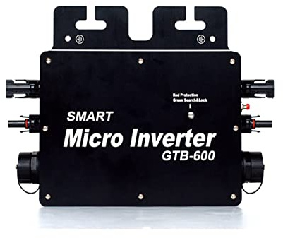 Onduleur de puissance, Système de production d'énergie solaire à micro-invertisseur imperméable du réseau solaire onduleur WVC-600W((Black) GTB400W-220-)
