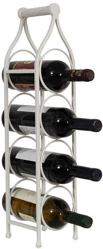 Biscottini Porta Bottiglie Vino in Ferro - Portabottiglie Vino in Metallo 13x14x58 - Porta Vino da Tavolo - Cantinetta Vino da Mobile e Dispensa - Portabottiglie Cucina Bar - Espositore - Portavini