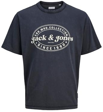JACK & JONES Men's Jjedover Print Tee Ss Crew Neck