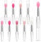 Ptwola 10 Pcs Silicone Lip Brushes Reusable Lip Balm Applicator with Cap Covers Lipstick Mask Brushes Tool Kits for Cream Makeup Beauty Products Eyeshadow Applying Mask Oil Lip Gloss Balm