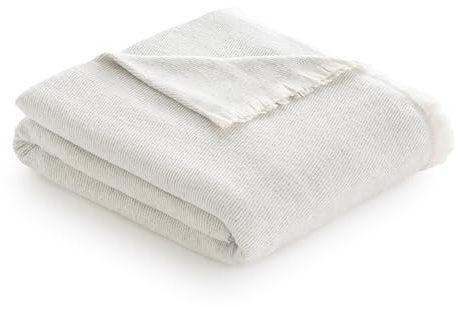 Todocama - Coperta in cotone extra morbida con motivo a righe, copriletto multiuso quattro stagioni per divano, letto, copridivano, coperta decorativa e coperta a foglio, (grigio chiaro, 120 x 180 cm