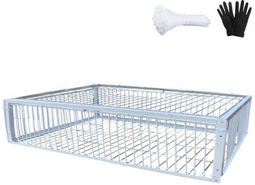 NUACOS Vogel Käfig, Käfig Vogel mit Oberlicht für Außenbereich, Verzinkter Einfache Montage Vogel im Käfig für Sperlings/Wachtel/Tauben/Hühner/Vogel/Habicht,Weiß,100x60x26cm