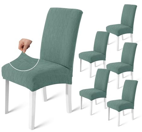 Ystyle Stretch Stuhlhussen 6er Set, Stuhlbezug Elastisch Abnehmbarer Waschbarer, Universal Stühle Schutz Dekoration Stuhlbezug für Hotel Bankett Küche Restaurant Hochzeit Party, Hellgrün