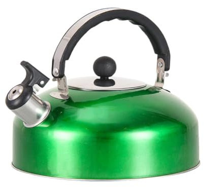 Steel Kettle Flat Bottom Camping Whistling Lightweight Flat Bottom & For Trips Office Pot Teapot & Coffee Gas,Induction,Hot kettle Teapot stove Bottom induction Handle,Flat kett Kettle Tea Bo