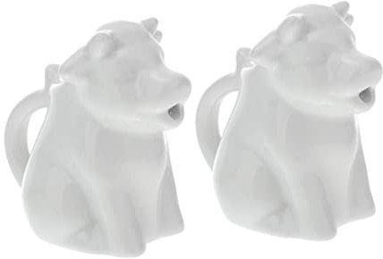 Cabilock 2piezas Jarra De Cerámica Para Leche Forma De Animal Para Servir Leche y Salsa Fiestas Infantiles o Desayunos Caseros