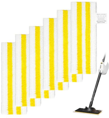Vicloon 6 Pack Steam Cleaner Pads Compatible with Karcher EasyFix SC2, SC3, SC4, SC5 Series, Microfibre Wipes, Steam Mop Accessories for Karcher Steam Cleaner