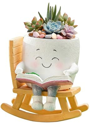 eupdd Pot De Fleurs Souriant: Pot Mignon avec Visage Sourire