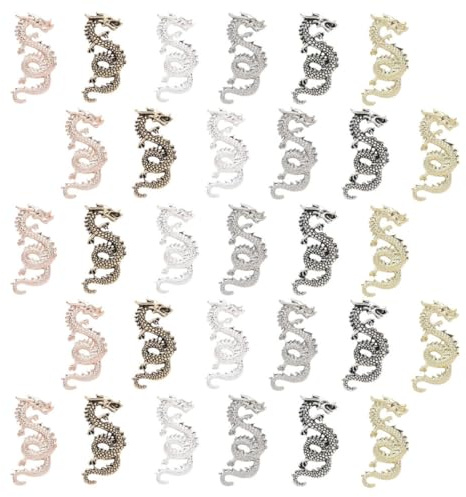 VICASKY 30 Pcs Metal Dragon Nail Charms 3D Decorative Nail Charm Chinese Style
