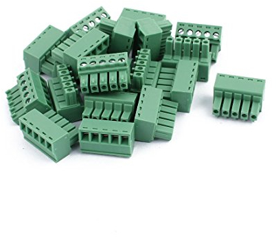 sourcing map 20Stk. 300V 2EDGK 3.81mm Abstand 5-polig PCB Schraube Klemmenblock Anschluss DE de