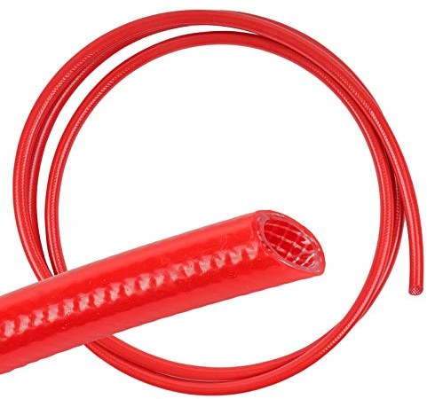 Caralife 1 Meter Trinkwasserschlauch Rot, Polyamid Gewebe, Ø14 mm Warmwasser für Wohnmobil & Wohnwagen