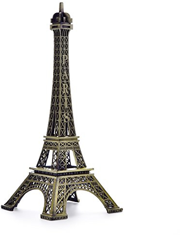 ESHATO Eiffelturm-Statue aus Bronze, Metall, 17,8 cm, dekorative Figur, Nachbildung, Ständer, Halter für Kuchendekoration, Tischdekoration, Geschenk, Party, Heimdekoration