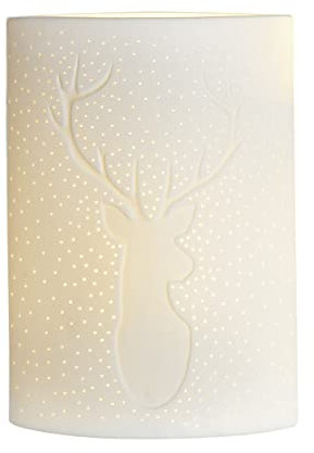 GILDE Deko Lampe Tischleuchte - Motiv: Hirsch Design - Fassung E $0, max 40 Watt - Höhe 28 cm