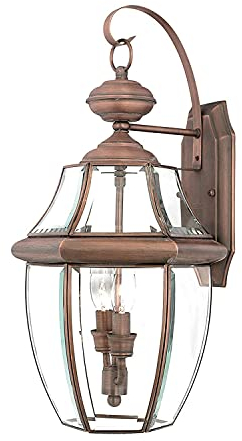 Licht-Erlebnisse Wandlampe Kupfer antik aus Stahl IP44 Vintage große Hoflampe Haus Haustür Terrasse Außenwand