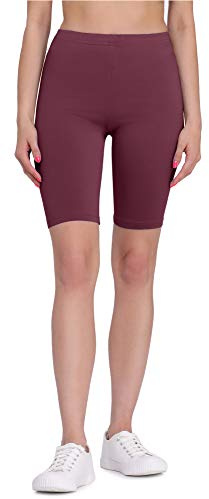 Bellivalini Kurze Leggings Damen aus Viskose Bequeme und atmungsaktiv Leggings Kurz für Sommer BLV50-149 (Weinrot, XXL)