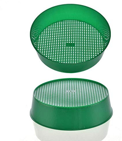 Oulensy New Green Plastic Gartenerde Sieve für Komposterde Stein Mesh-Gartenwerkzeug Boden Sieb Blumen-Gärtnerei Pflanze Prop Knit Sieve