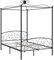 vidaXL Himmelbett Bettgestell Bett Doppelbett Metallbett Bettrahmen Lattenrost Schlafzimmerbett Schlafzimmermöbel Ehebett Schwarz Metall 140x200cm