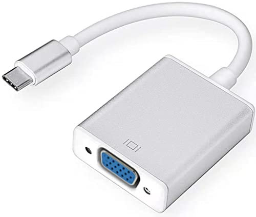 Yiany Adaptateur USB C vers VGA, Thunderbolt 3 Type C vers VGA Mâle vers VGA Femelle Câble Convertisseur pour Mac Book Pro 2020-2018, Lenovo 900, Dell XPS 13, Projecteur