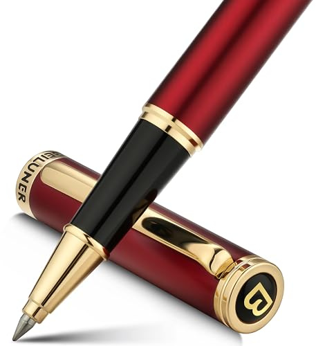 BEILUNER Hochwertiger Tintenroller mit Echtvergoldung - Professioneller Kugelschreiber mit schwarzer Schneider 850 Mine - Geschenkbox - Luxus Schreibgerät für Business & Geschenkanlässe(Rosa)