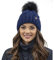 VIVISENCE Wintermütze Mit Bommel Damen Perfekte Passform Warmes Strickmütze Herbst Frauen Mütze Für Winter Aufgerolltem Design Für Extra Wärme Ideal Für Kalte Wintertage, Dunkelblau,Einheitsgröße