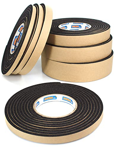 DonDo EPDM einseitiges Gummi Schaumstoff Klebeband selbstklebend Schaumstoffband Türdichtung (12mm x 4m)