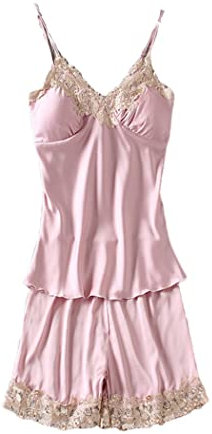 Haitpant Ensemble de 5 peignoirs en rayonne satinée pour femme - Kimono sexy - Vêtement de nuit ample - Robe de demoiselle d'honneur, Rose D., L