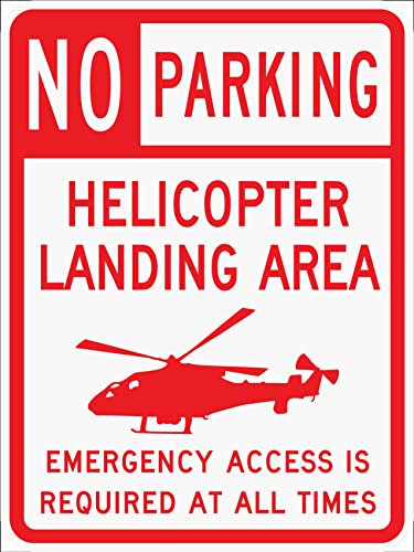 Warnschild Kein Parkplatz Hubschrauberlandeplatz Personalisierte Gefahrenhinweis Retro Bade Wand Dekoration 20X30Cm, Tin Sign