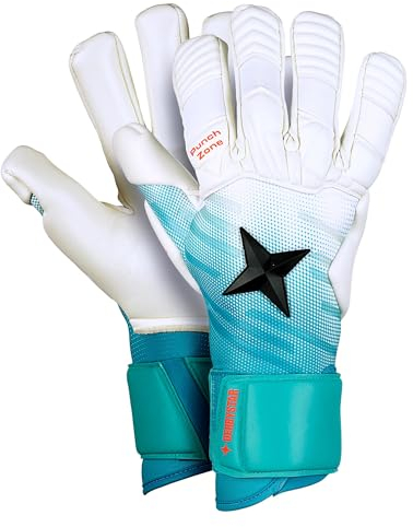 Derbystar Herren Aqua v23 Handschuhe, Weiss Türkis Schwarz, 9