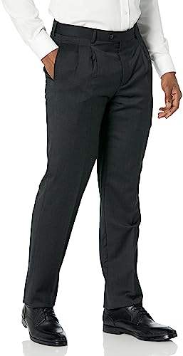 Palm Beach Herren High Twist Wolle Anzug Separate Doppel Reverse Falten Hosen, GRAU, 52