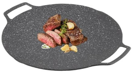 Poêle à Barbecue, Poêle Grill Coréenne, Poêle à Frire, Plaque Chauffante Ronde Pour Barbecue, Grille Antiadhésive Pour Cuisinière Gaz, Table Cuisson électrique (33cm Gaz)