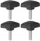 QUARKZMAN 4Pcs Boutons à Ailettes En T, Vis à Pouce M6 X 20mm, Filetage Mâle Standard, Poignées En Plastique, Boutons de Serrage à Main, Vis à Pouce, Noir.