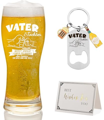 Joymaking Bierglas Papa Geschenk, Vatertagsgeschenke für Papa, Vater Tochter Geschenk, Vatertag Geschenke von Tochter, Papa Geburtstagsgeschenk, Bester Papa Geschenke Weihnachten 15oz
