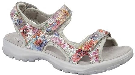 Urban Jacks Women’s Nubuck Leather Hiking Sandals, Outdoor Sport Trekking Sandals, Touch and Close Walking Shoes Sizes 4-8’s (Grey Multi, UK Footwear Size System, Adult, Women, Numeric, Medium, 6)