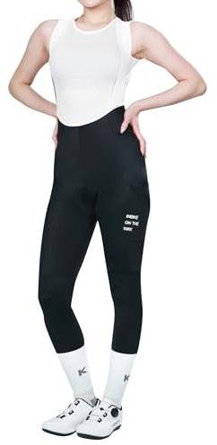 INBIKE Bib Hose Trägerhose Fahrradhose Damen Gepolstert Radunterhose Rennradhose Radlerhose Lang mit 3D Sitzpolsterung Einer Tasche Atmungsaktiv Hochelastisch,XL