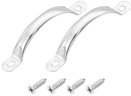 sourcing map Stainless Steel Door Pull Handles, 2Pcs 95mm/3.74 Long Door Handle with Screws Cabinet Drawer Hardware Handles Pulls