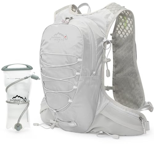 IX INOXTO Trinkweste für Herren und Damen, Wasserrucksack zum Laufen, 3 l, Trinkrucksack für Trailrunning, Marathon, Rennen, Wandern (Grau, 2 l Wasserblase)
