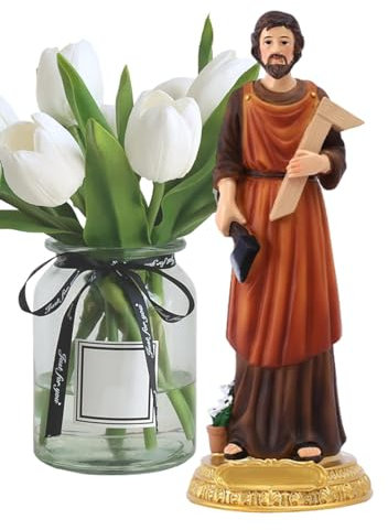 Statue des Heiligen Franziskus St. Franziskus Statue Joseph Statue Figur aus Harz Arbeiter Figur Arbeiter Figur 8,27 Zoll für Zuhause, Ostern, Tisch, V-Dekoration