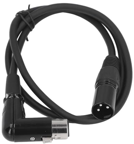 Câble XLR Audible, 1 Mètre Droit au Coude Câble XLR Réduction du Bruit pour Amplificateur de Puissance de Microphone